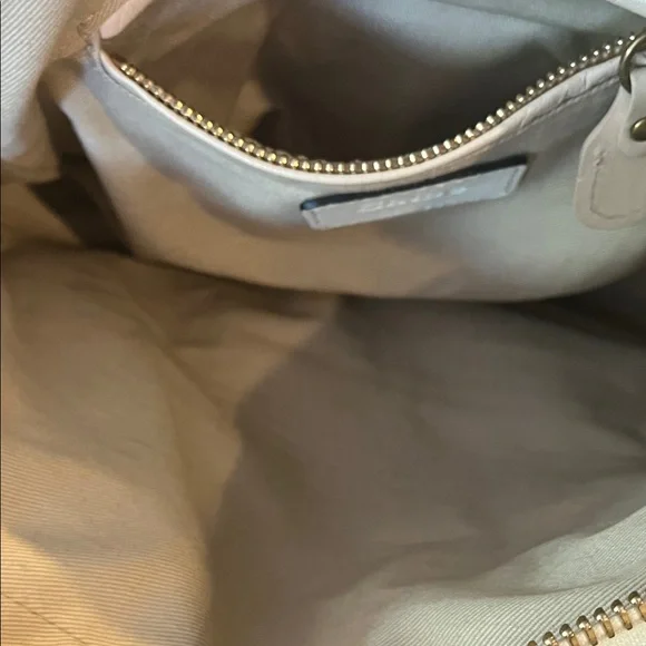 Chloe White Satchel with Gold Accents - Picture 14 of 17